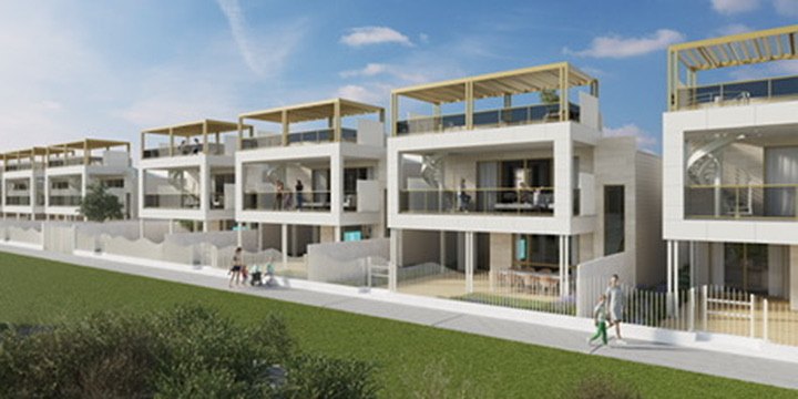 Render of the Jurien Bay development with rooftop terraces