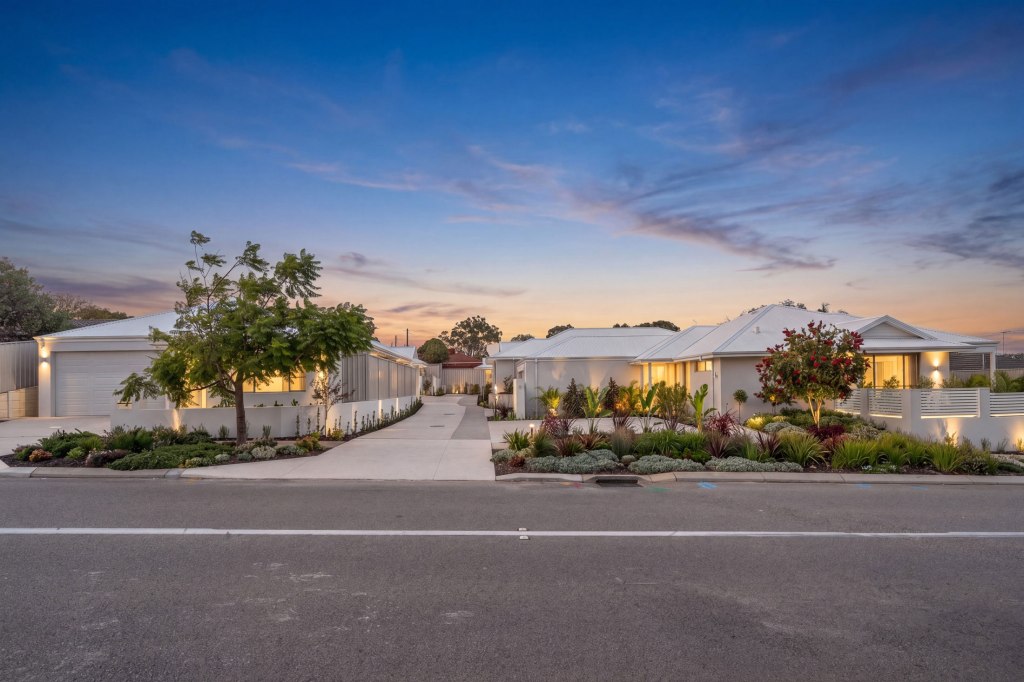 New homes at dusk