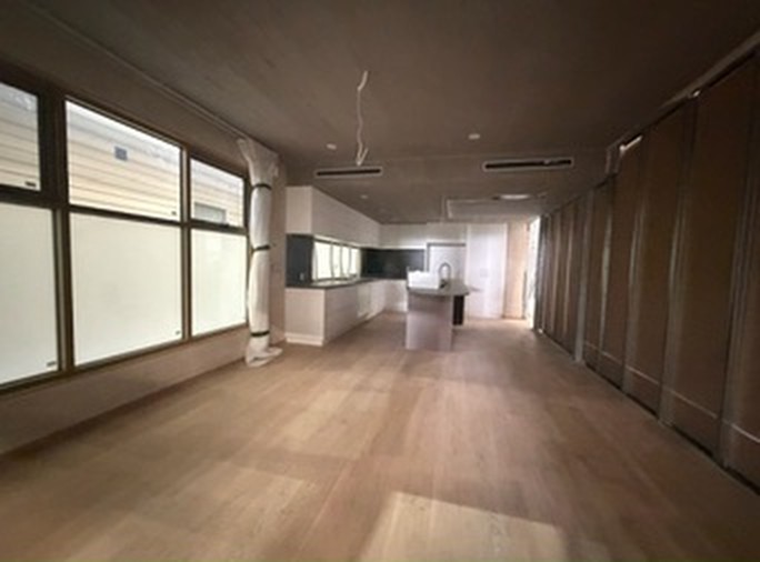 Open-plan living and kitchen inside a module