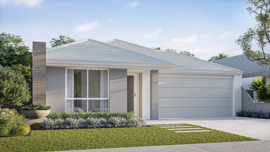 Artist's impression of The Beech, a single-storey home with a double garage