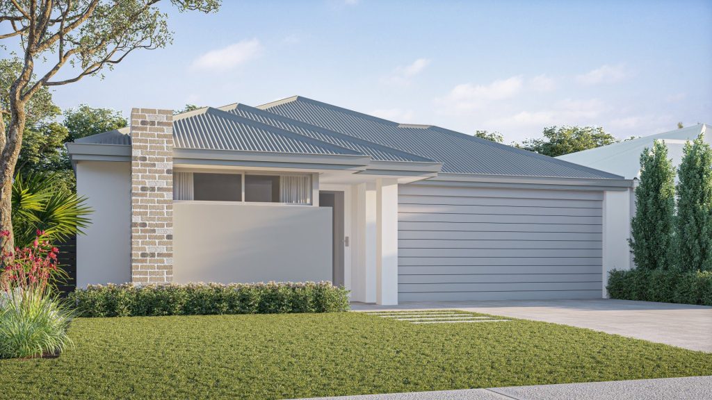 Artist's impression of The Cypress, a single-storey home with a double garage
