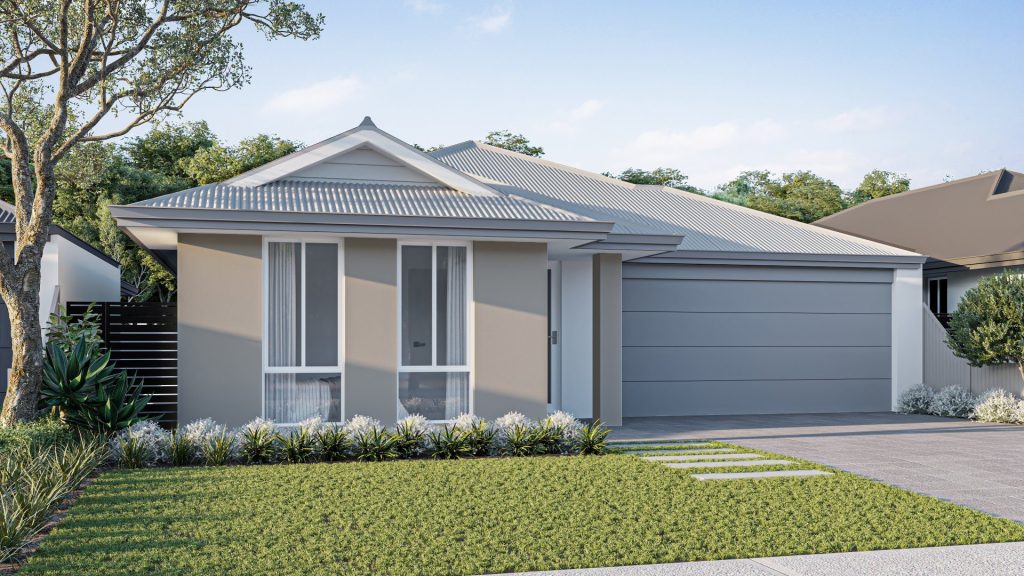 Artist's impression of The Lilac, a single-storey home with a double garage
