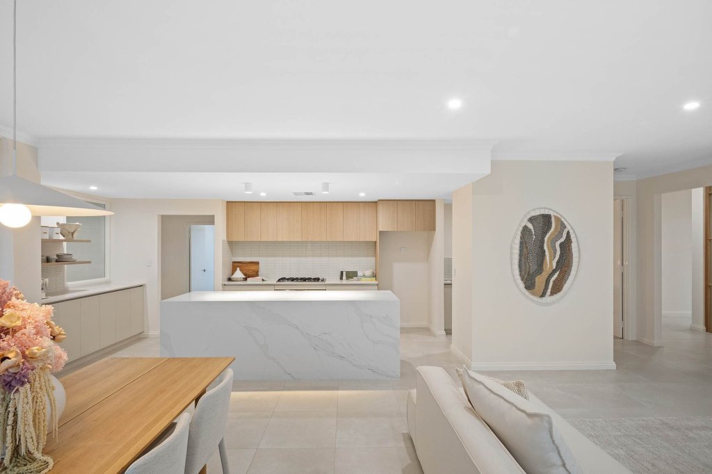 The Magnolia display home: kitchen seen from the dining area