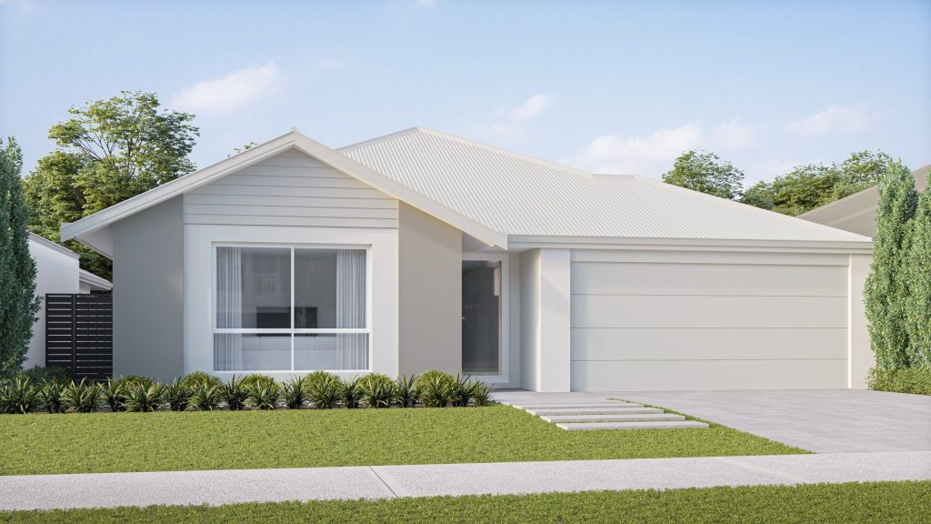 Artist's impression of The Maple, a single-storey home with a double garage