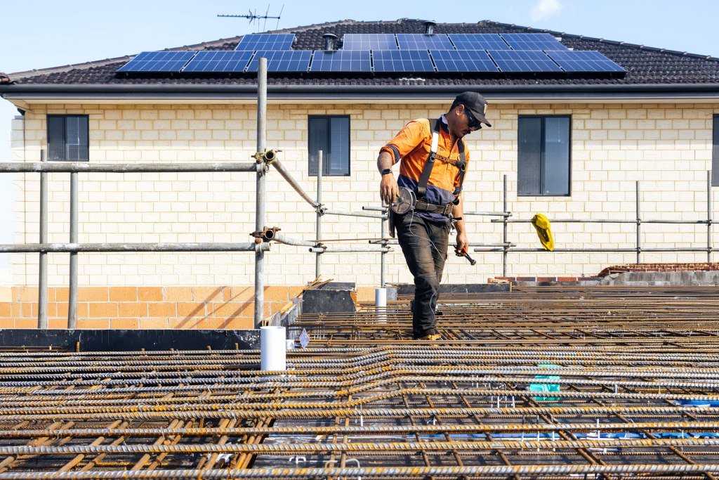 Steel laid for the slab
